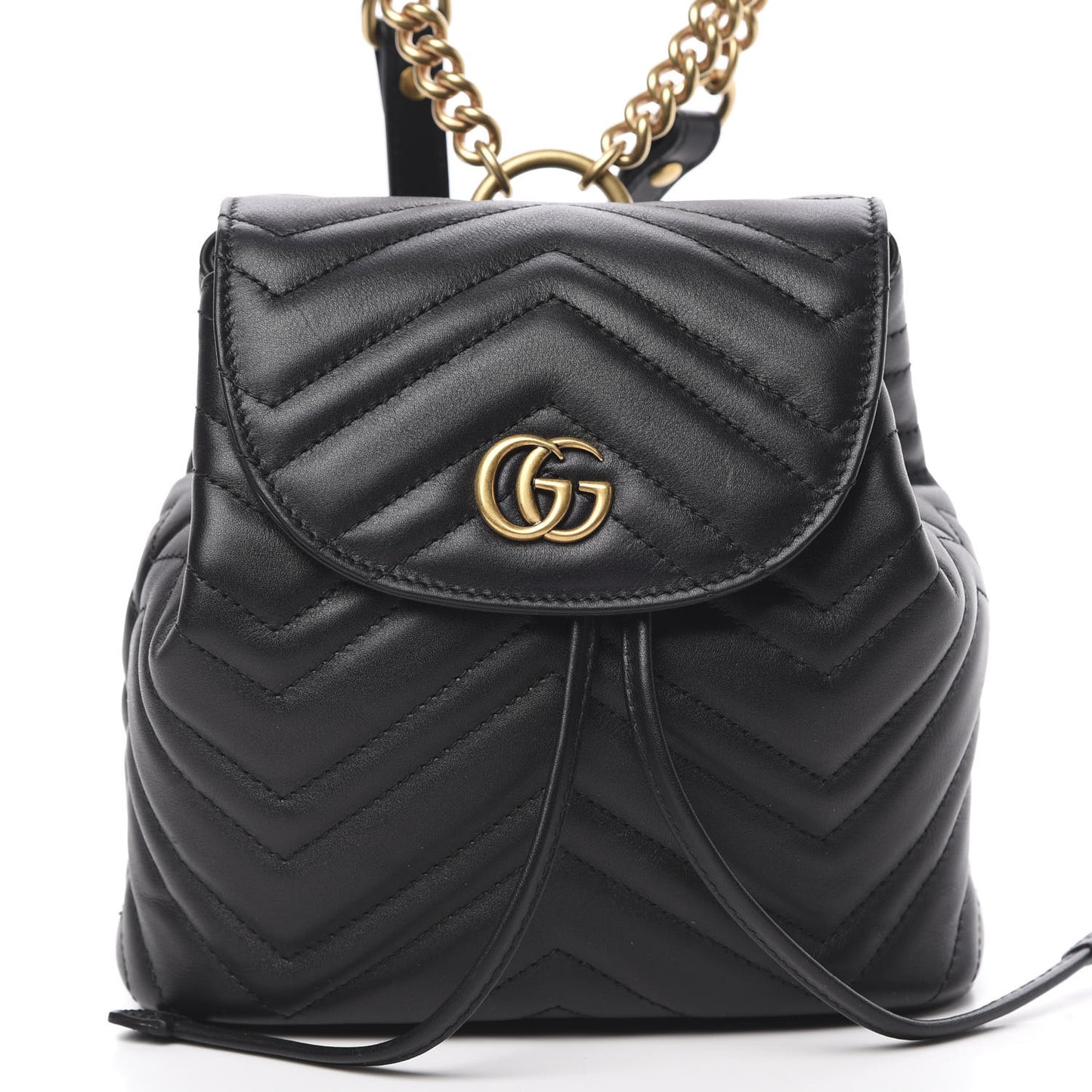Calfskin Matelasse GG Marmont Flap Backpack Black