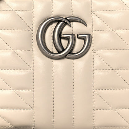 Gucci Calfskin Matelasse Aria Small GG Marmont Chain Shoulder Bag Mystic White 9 of 12