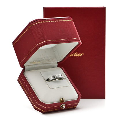 Cartier 18K White Gold Diamond 4mm LOVE Wedding Band Ring 50 5.25 5 of 5