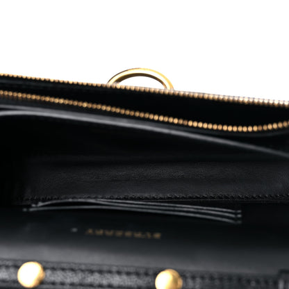 Burberry Goatskin Cotton Canvas Vintage Check D-Ring Mini Bag Black Antique Yellow 4 of 15
