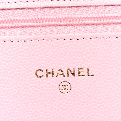 Chanel Caviar Quilted Wallet on Chain WOC Light Pink 5 of 10