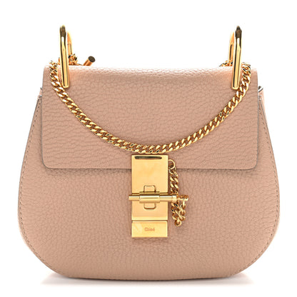 Chloe Grained Lambskin Mini Drew Shoulder Bag Cement Pink 1 of 9