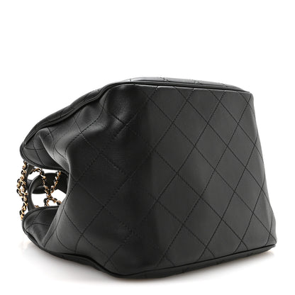 Chanel Calfskin Stitched Mini Shopping Tote Black 4 of 10