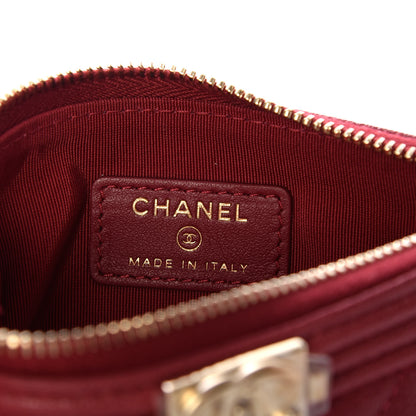 Chanel Caviar Quilted Zipped Boy Pouch Red 6 of 7