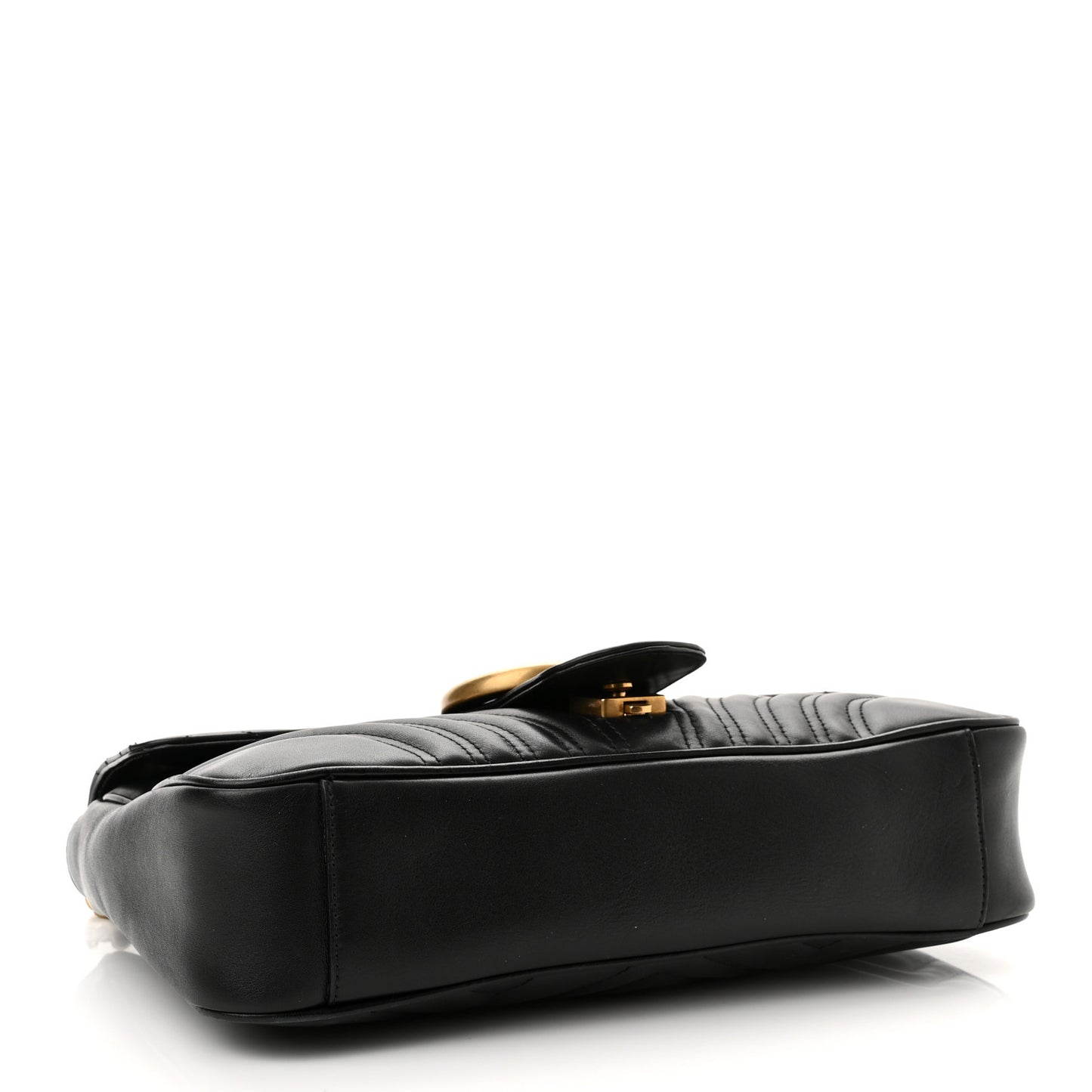Calfskin Matelasse Medium GG Marmont Shoulder Bag Black