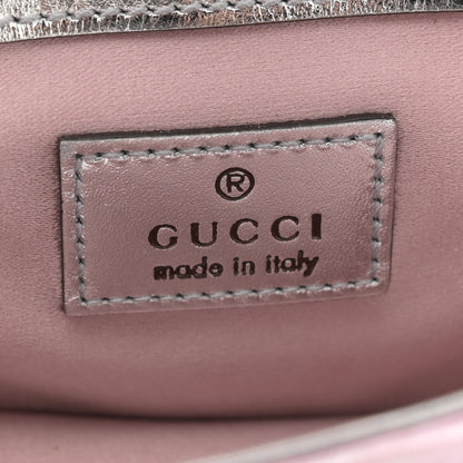 Gucci Iridescent Nappa Chevron Matelasse Super Mini GG Marmont Shoulder Bag Iridescent Escape Pink 6 of 11