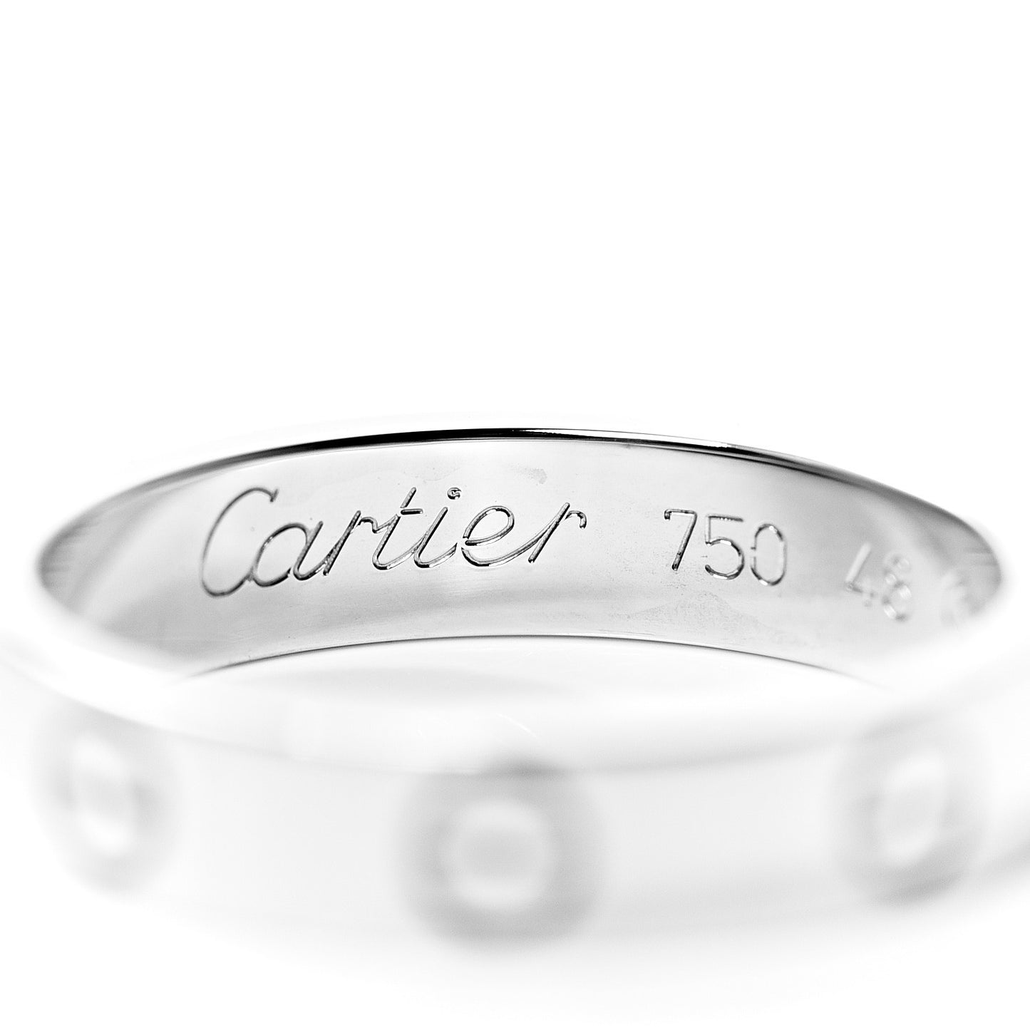 18K White Gold 3.5mm LOVE Wedding Band Ring 48 4.5
