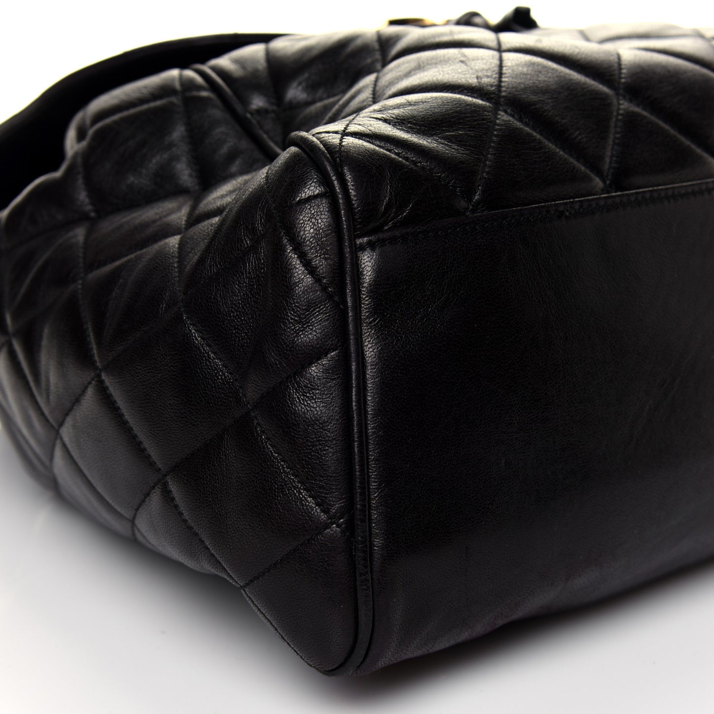 Lambskin Quilted Backpack Black