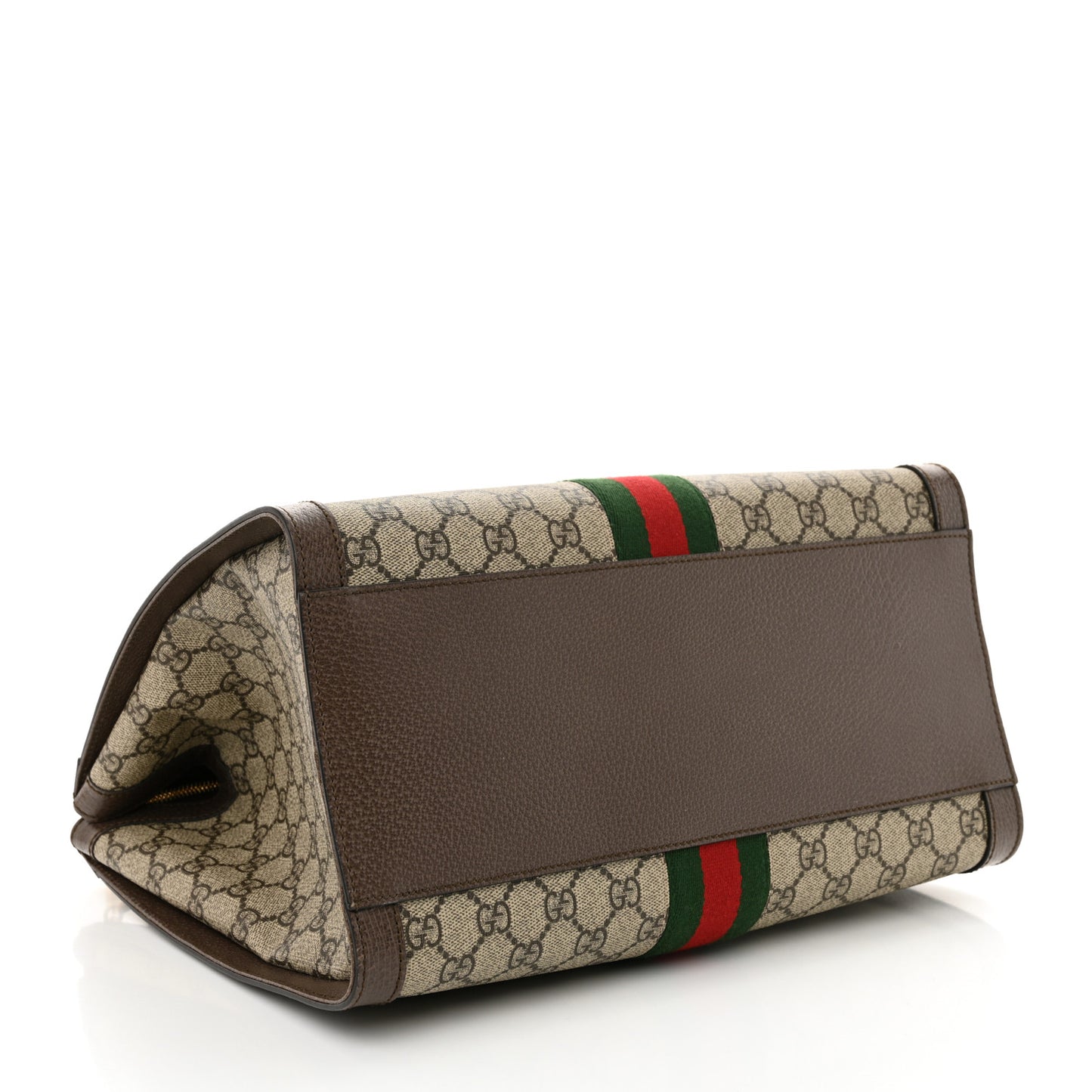 GG Supreme Monogram Web Medium Ophidia Tote Bag Brown
