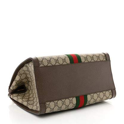 Gucci GG Supreme Monogram Web Medium Ophidia Tote Bag Brown 4 of 9