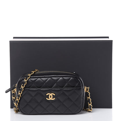 Chanel Lambskin Quilted Small Timeless Camera Case Black 10 of 10