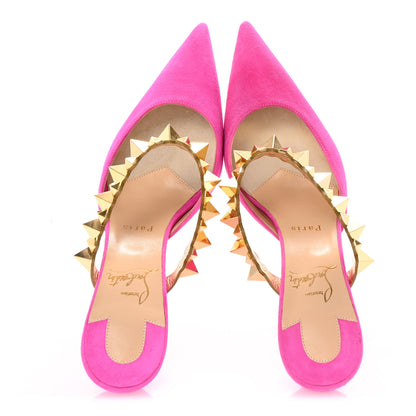 Christian Louboutin Veau Velours Specchio Planet Choc 80 Mule 38.5 Diva Pink 2 of 9