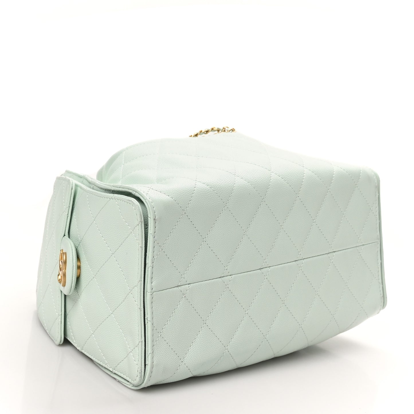 Caviar Quilted Small Chanel 25 Handbag Light Green