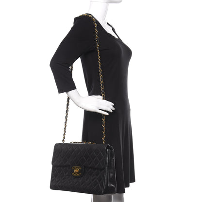 Chanel Lambskin Quilted XL Jumbo Single Flap Black 2 of 11