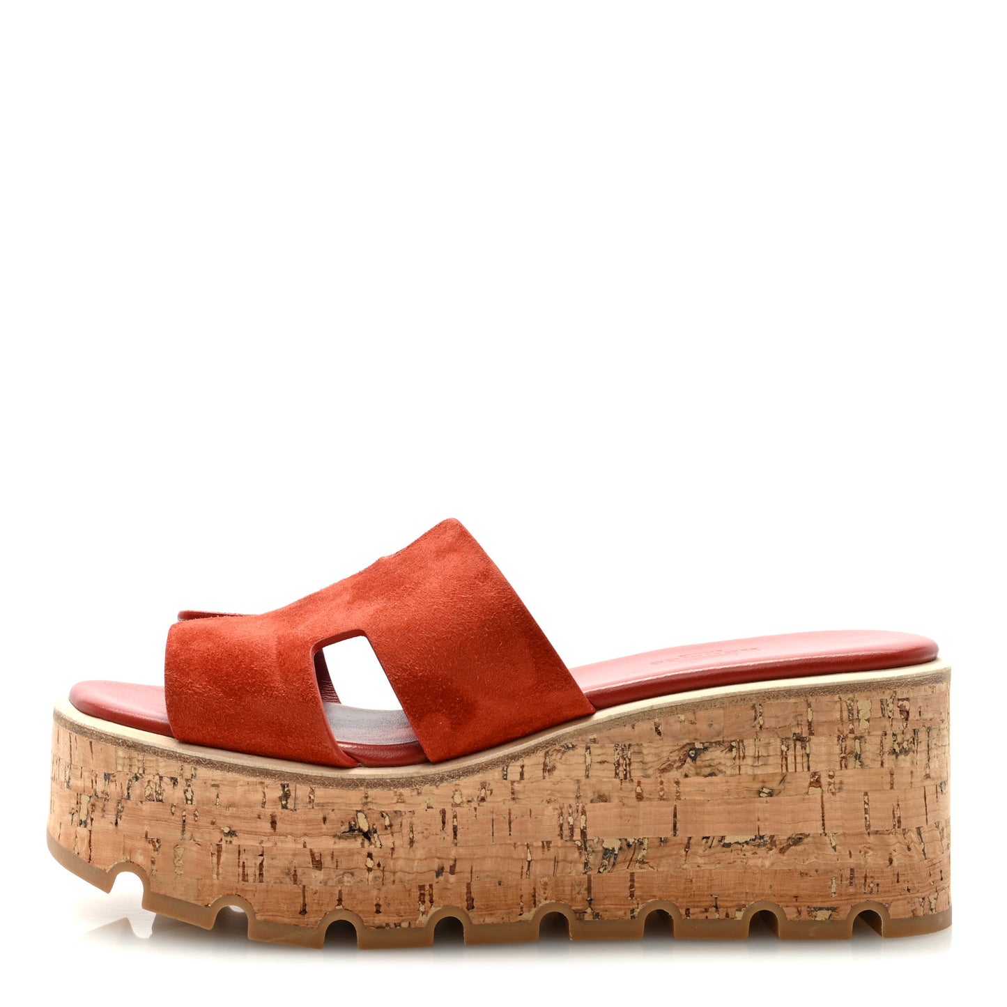 Suede Goatskin Cork Eze 30 Sandals 36 Orange Brulee
