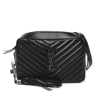 Saint Laurent Calfskin Matelasse Monogram Lou Camera Bag Black 1 of 9