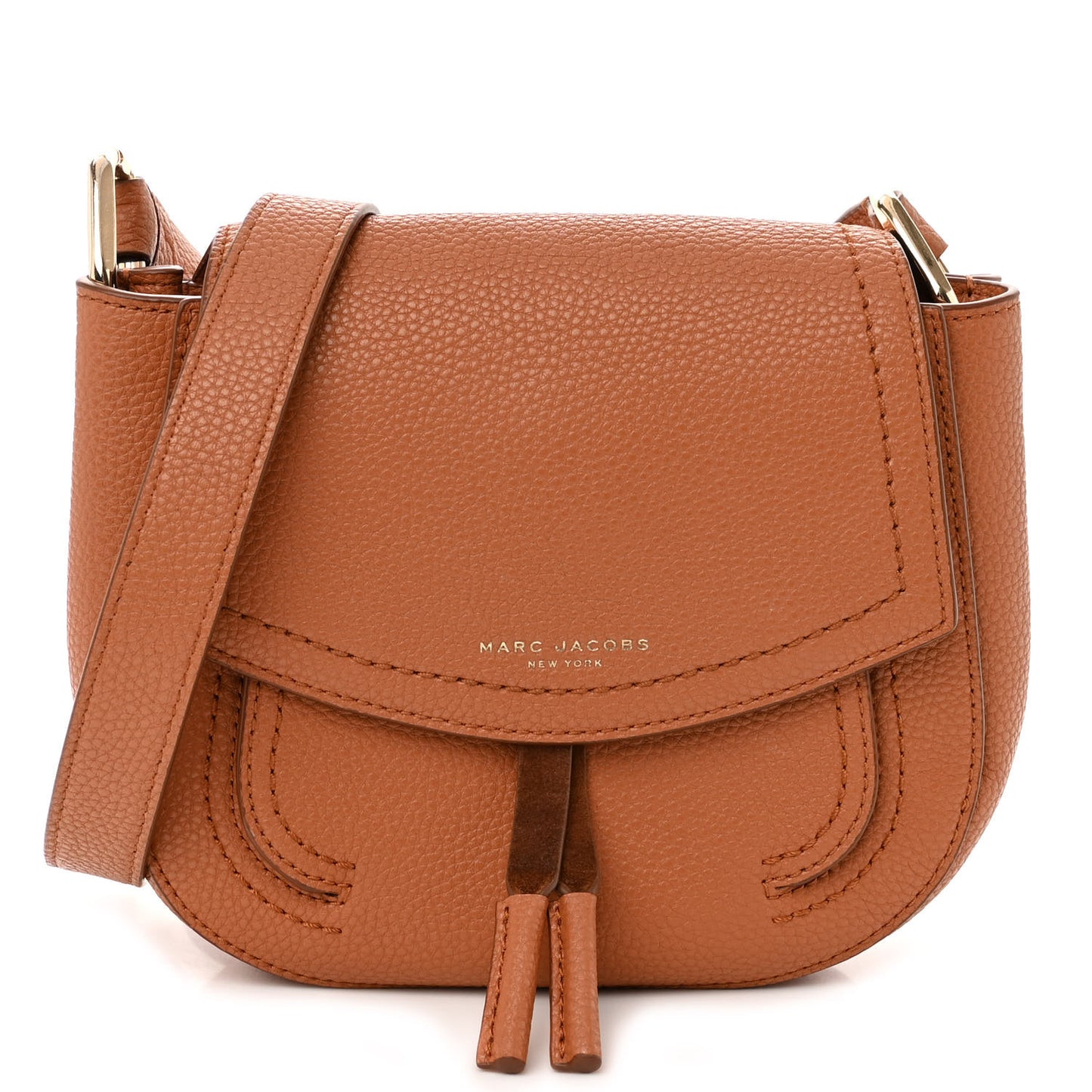 Pebbled Calfskin Maverick Saddle Bag Smoked Almond