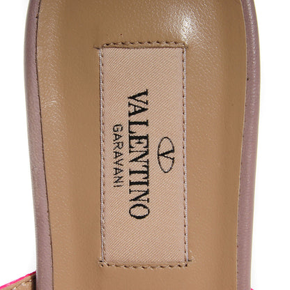 Valentino Garavani Nappa Rockstud Ankle Strap Flat Sandals 36 Fuxia Fluo 6 of 6