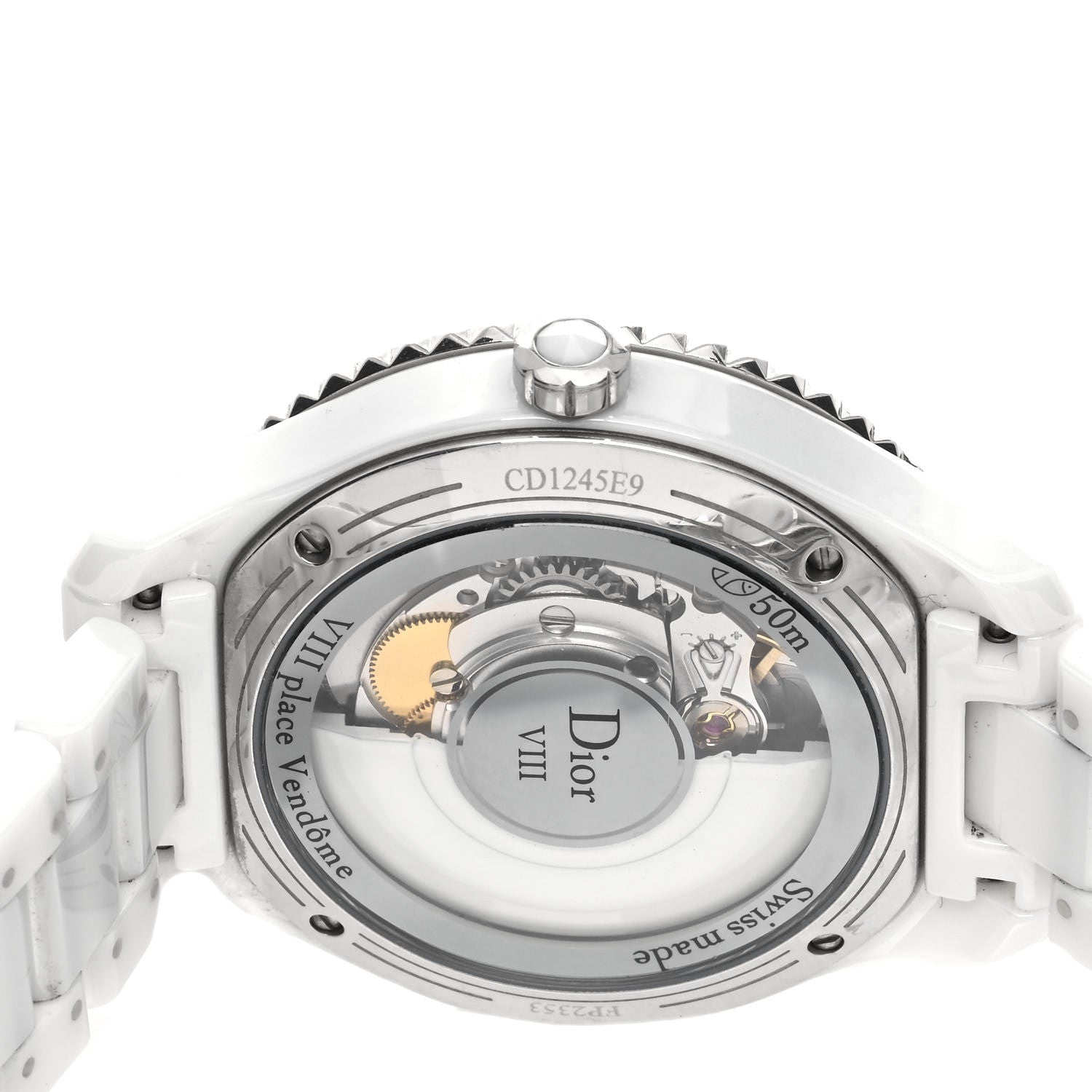 Christian Dior Stainless Steel Ceramic Diamond Bezel Mother of Pearl 38mm Dior VIII Automatic Watch White 4 of 5