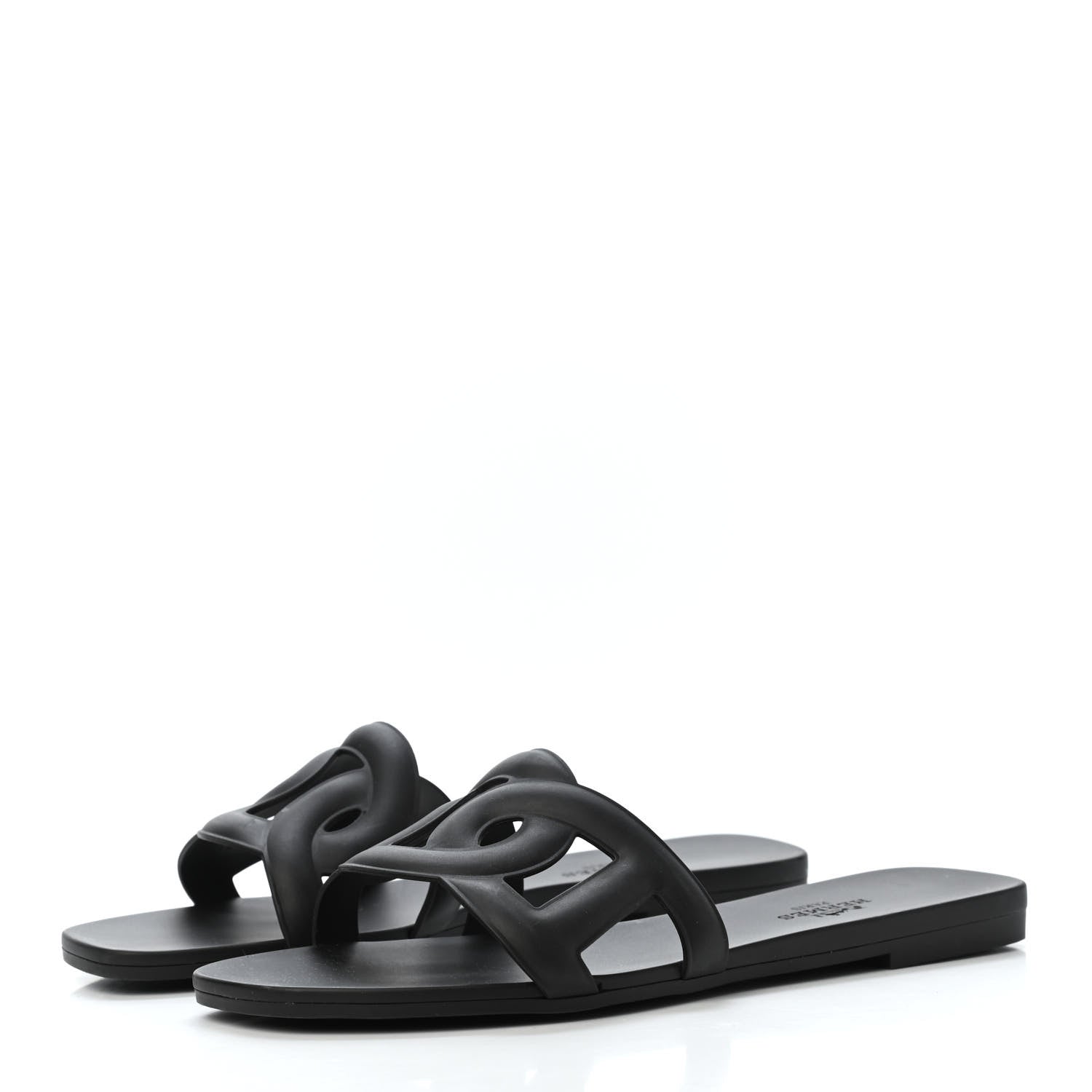 Hermes Rubber Aloha Sandals 35 Black 2 of 4
