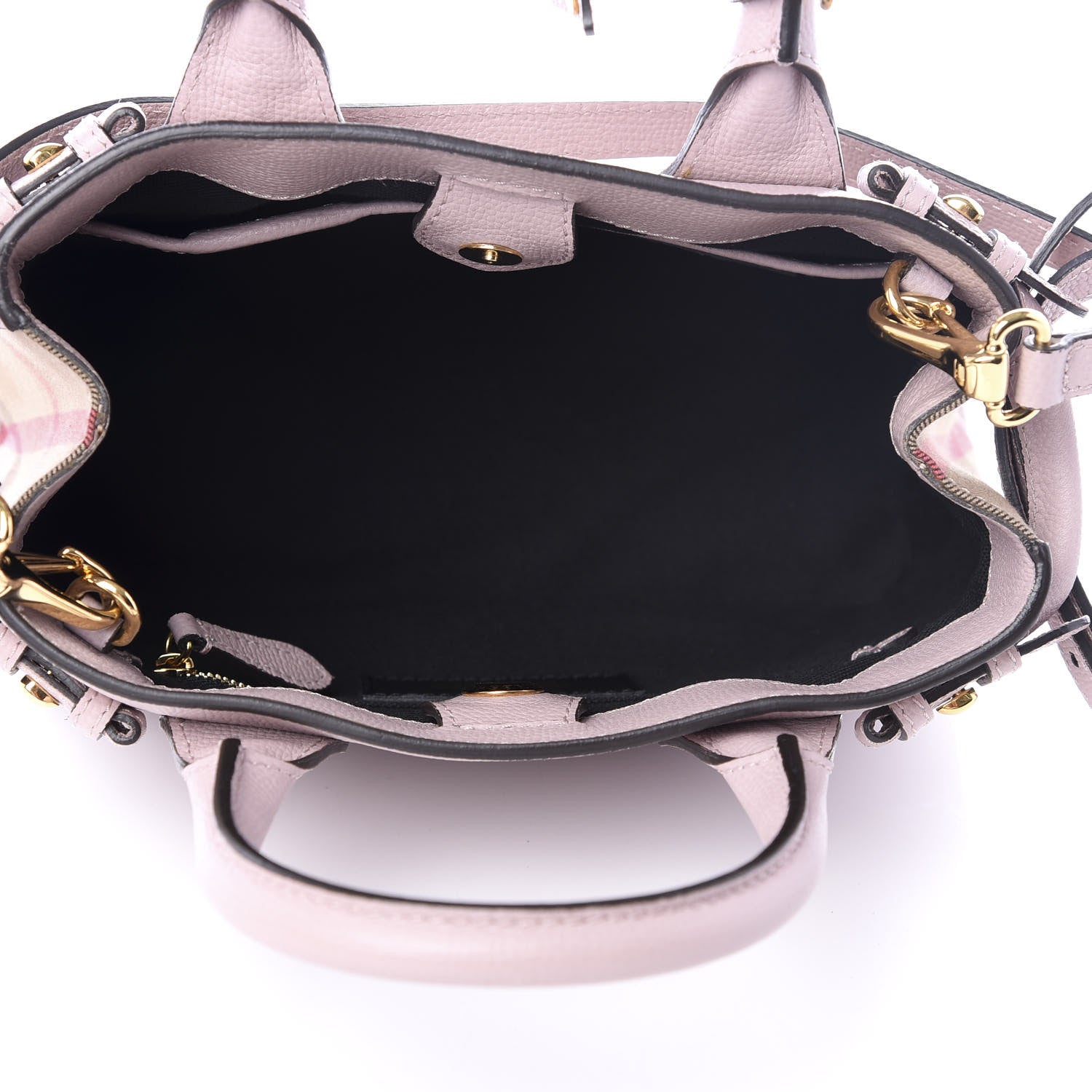 Burberry Grainy Calfskin House Check Small Banner Tote Light Pink 4 of 10