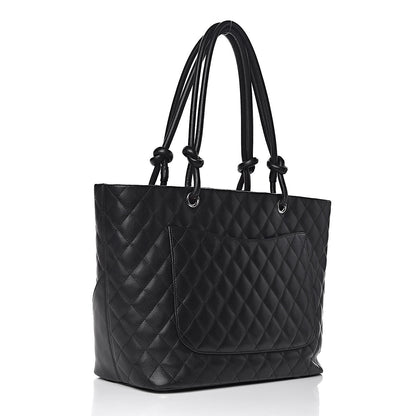 Chanel Calfskin Quilted Large Cambon Tote Black 3 of 16