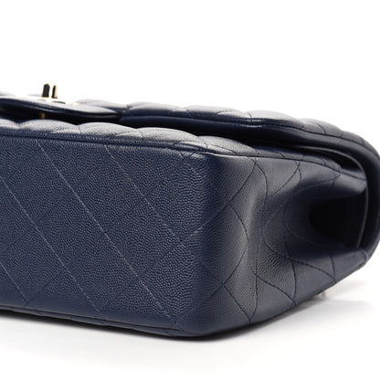 Chanel Caviar Quilted Jumbo Double Flap Navy Blue 9 of 10
