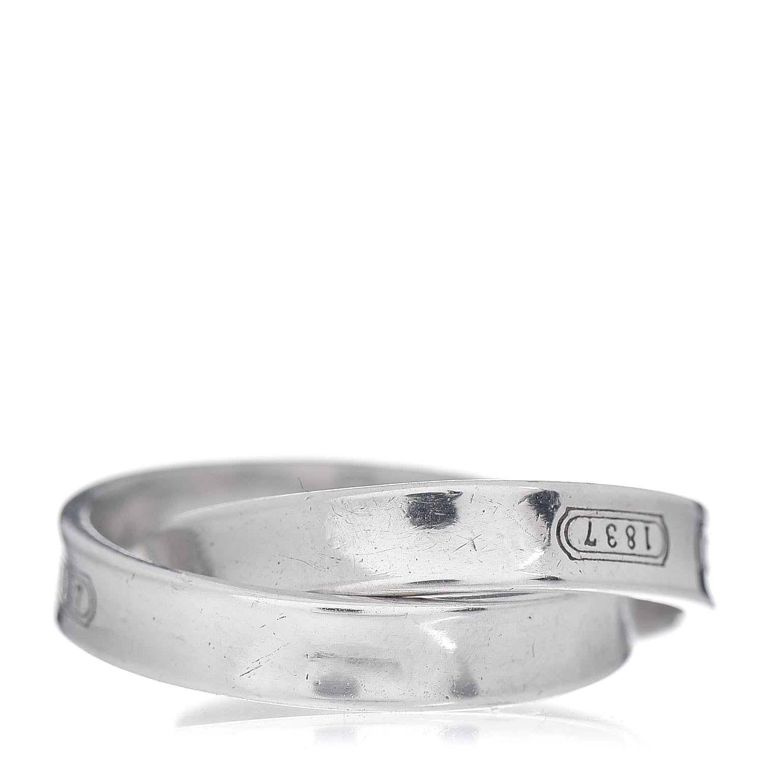 Tiffany Sterling Silver 1837 Interlocking Ring 49 5 3 of 4