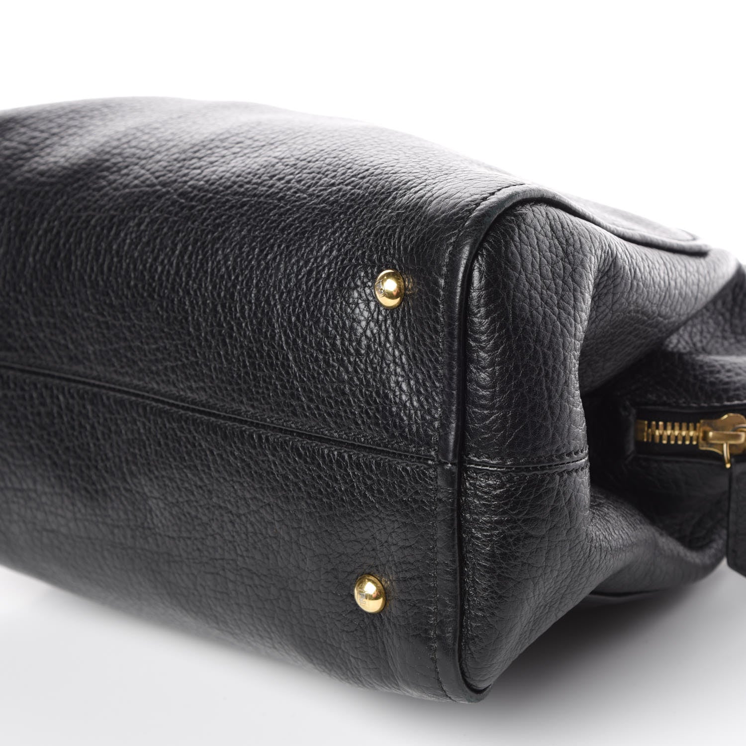 Fendi Pebbled Calfskin Small Chameleon Tote Black 10 of 11