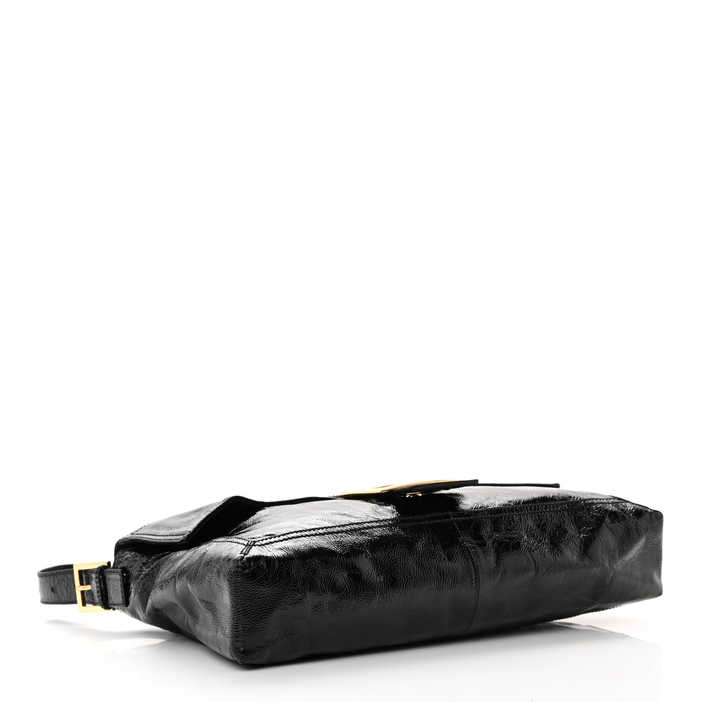 Vitello Naplak Large Convertible Baguette Black
