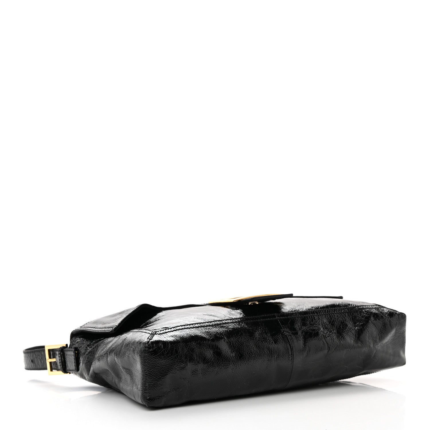 Fendi Vitello Naplak Large Convertible Baguette Black 4 of 14