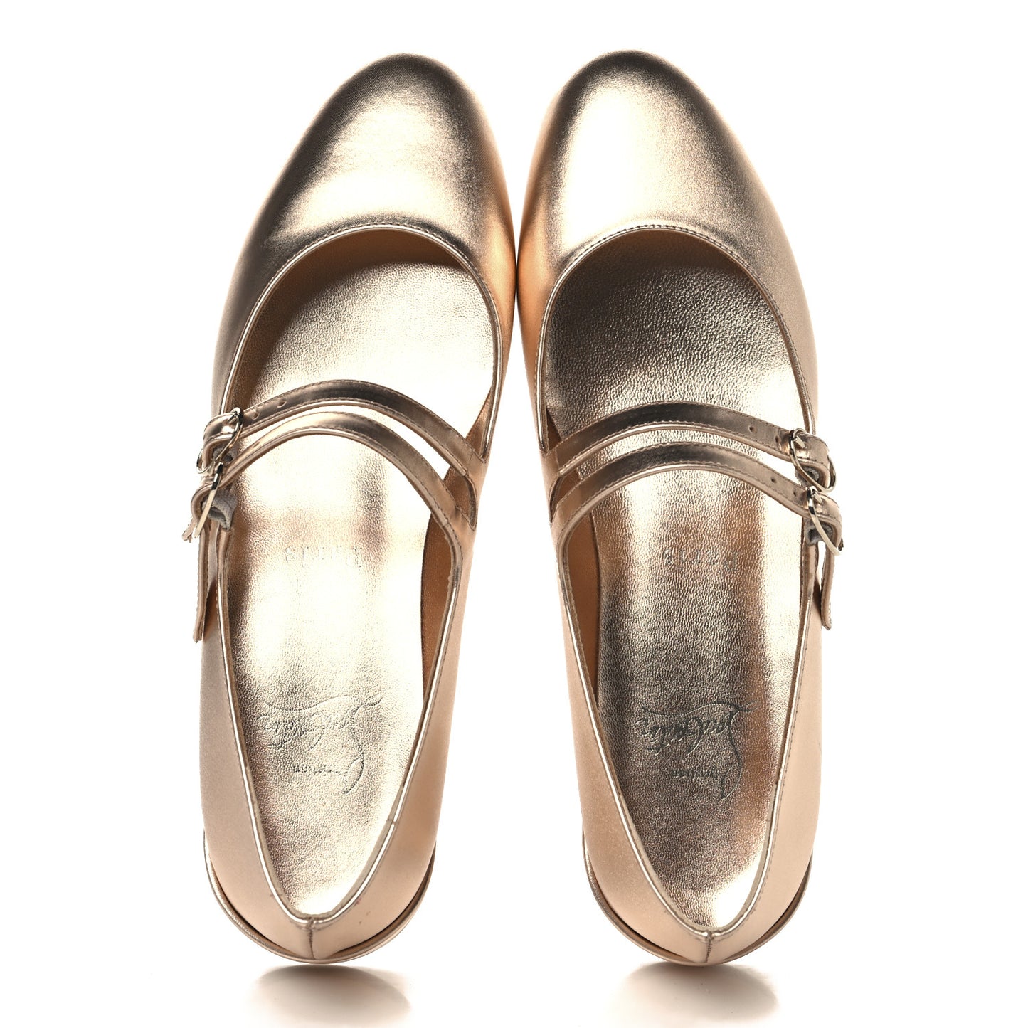 Calf Laminato Satin Sweet Jane Flats 35.5 Leche