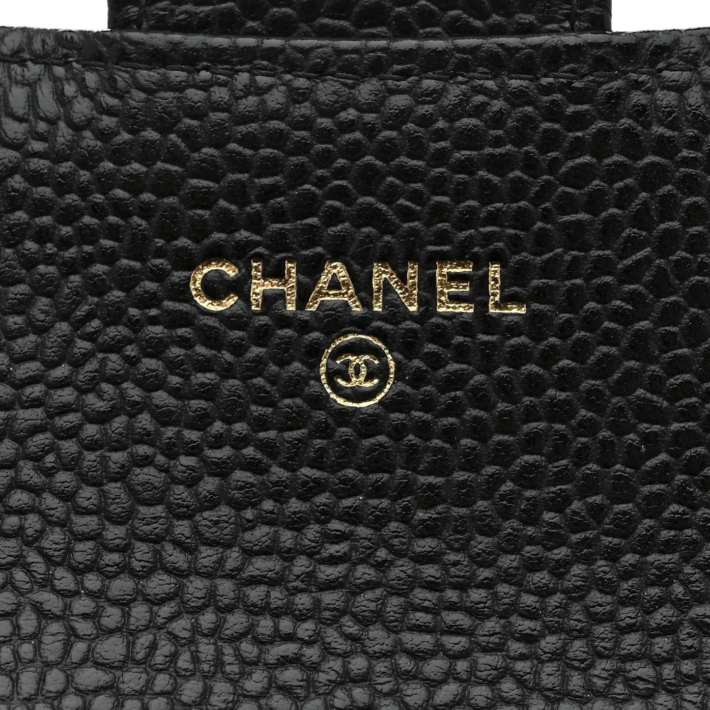 Caviar Quilted Flap Card Holder Wallet Black