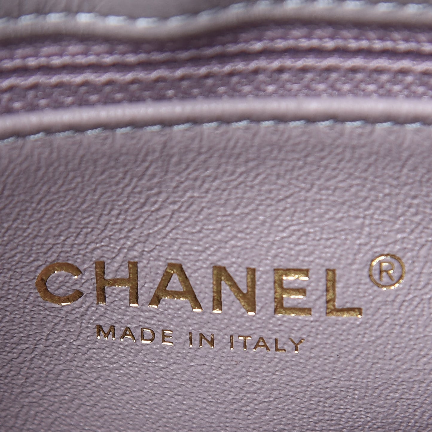 Lambskin Chevron Stitched Envelope Flap Light Grey