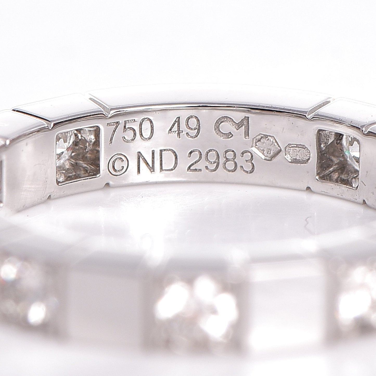 18K White Gold Diamond Half Lanieres Ring 49 5