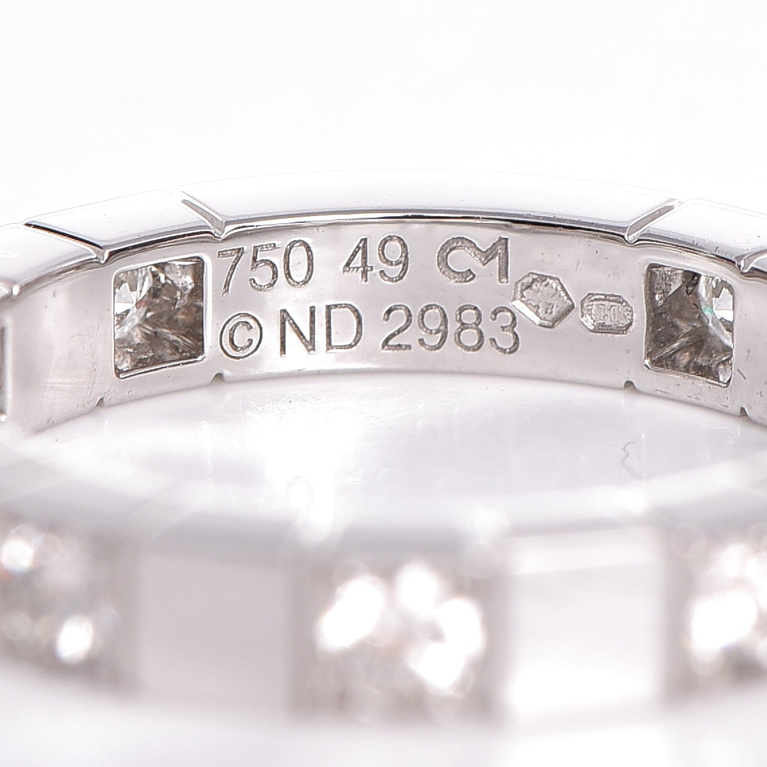 Cartier 18K White Gold Diamond Half Lanieres Ring 49 5 3 of 3