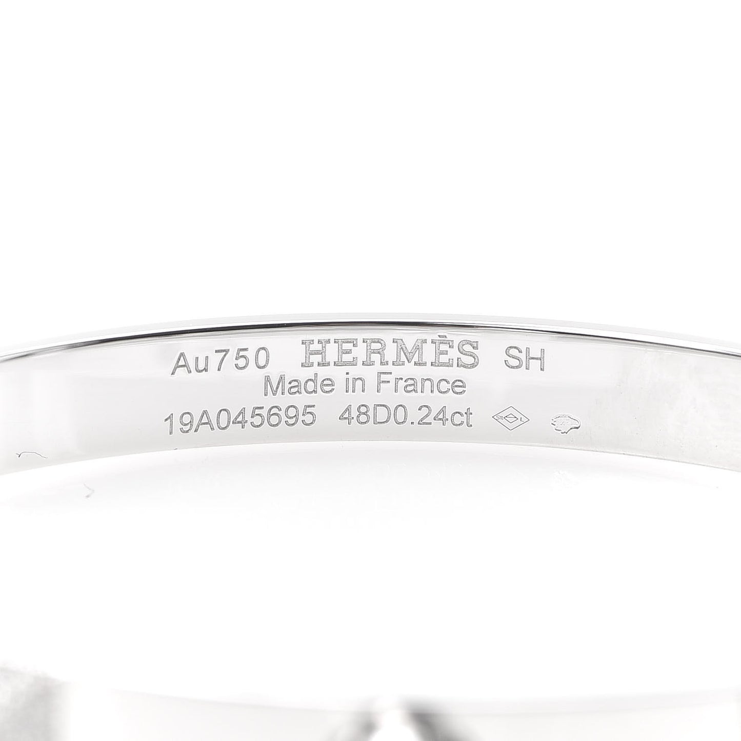 18K White Gold Diamond PM Collier De Chien Bracelet SH