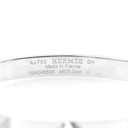 Hermes 18K White Gold Diamond PM Collier De Chien Bracelet SH 4 of 6
