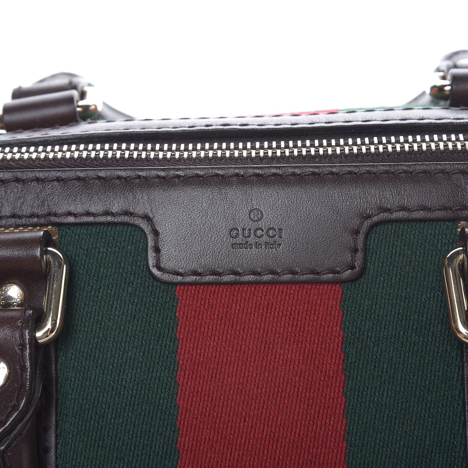 Gucci Monogram Vintage Web Medium Boston Dark Brown 9 of 13