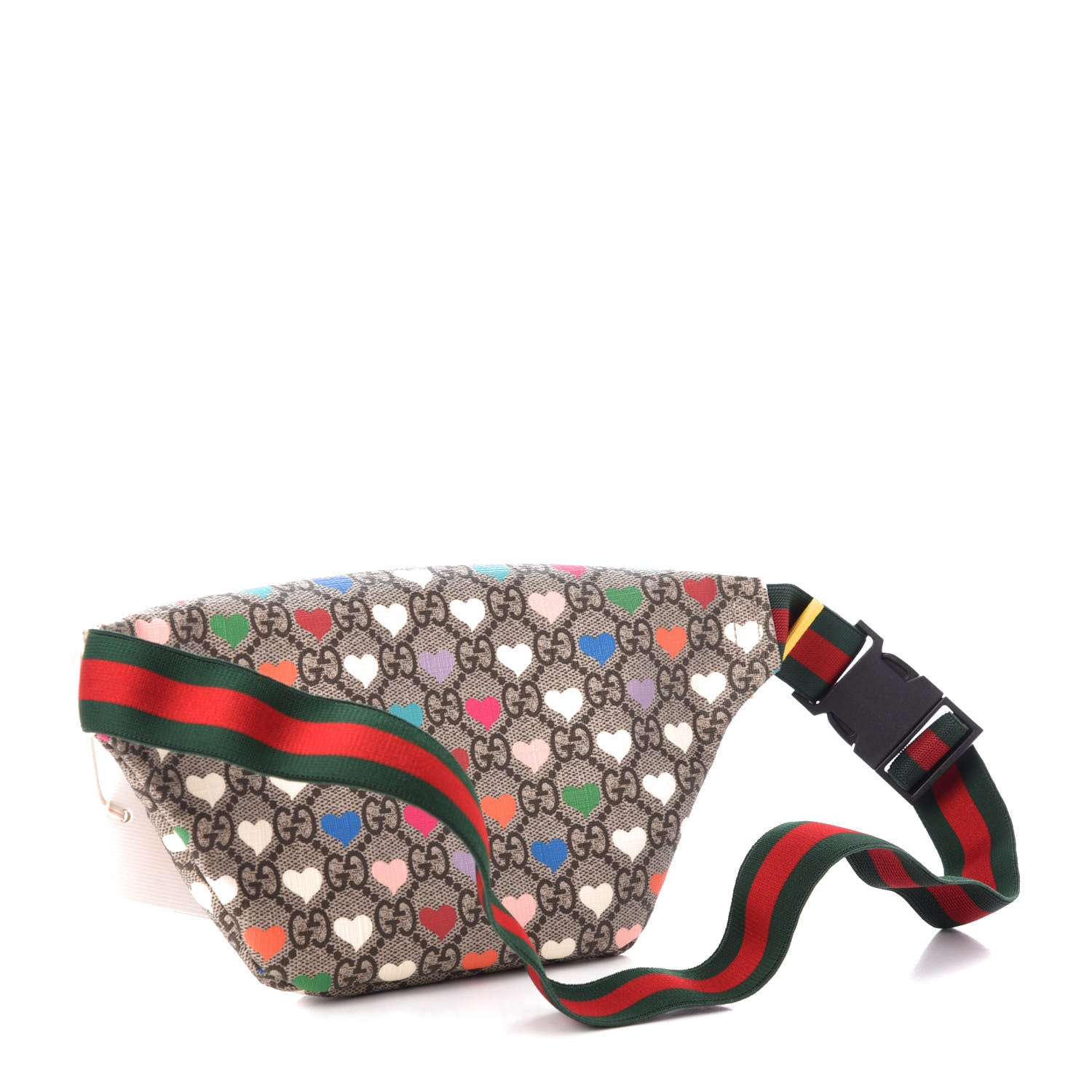 Gucci Soft GG Supreme Monogram Hearts Web Childrens Belt Bag Beige Ebony Multicolor Freesia 2 of 10