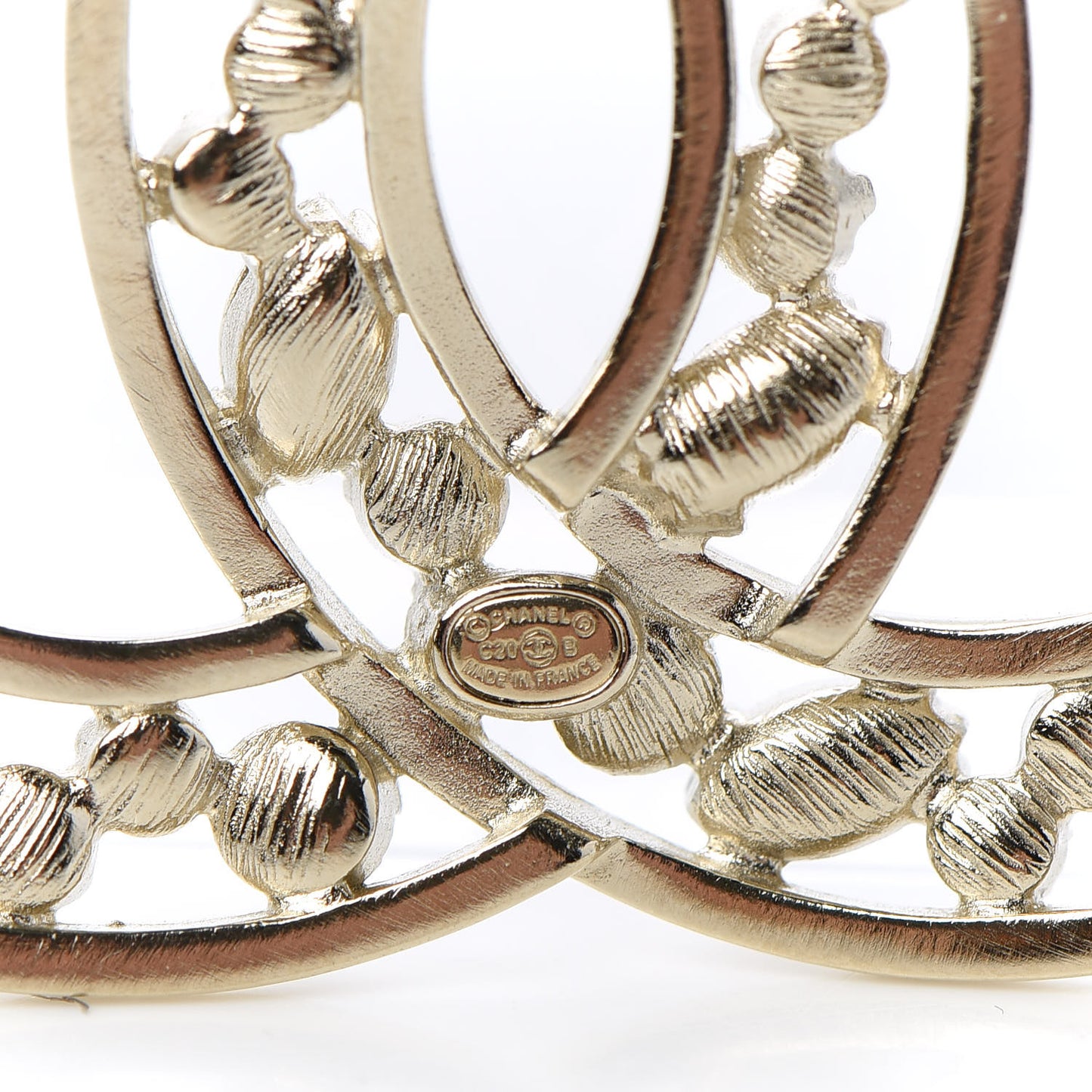 Crystal CC Brooch Light Gold