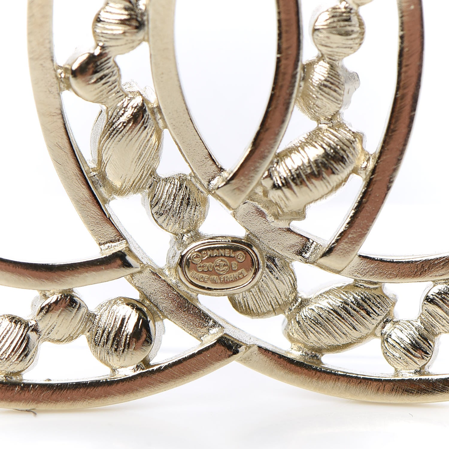 Chanel Crystal CC Brooch Light Gold 4 of 5