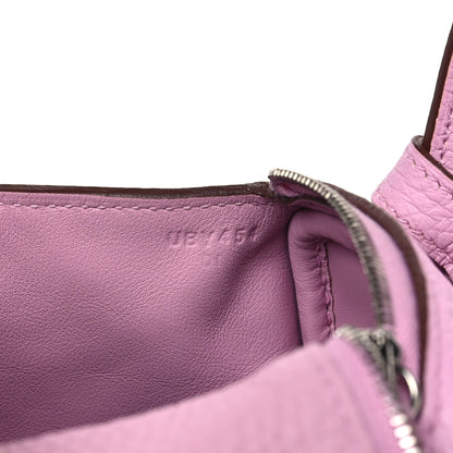 Hermes Taurillon Clemence Mini Lindy 20 Mauve Sylvestre 7 of 10