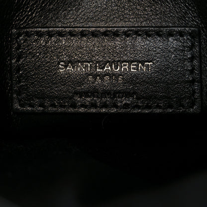 Saint Laurent Calfskin Crocodile Embossed Matelasse Monogram Baby Niki Chain Satchel Black 7 of 10