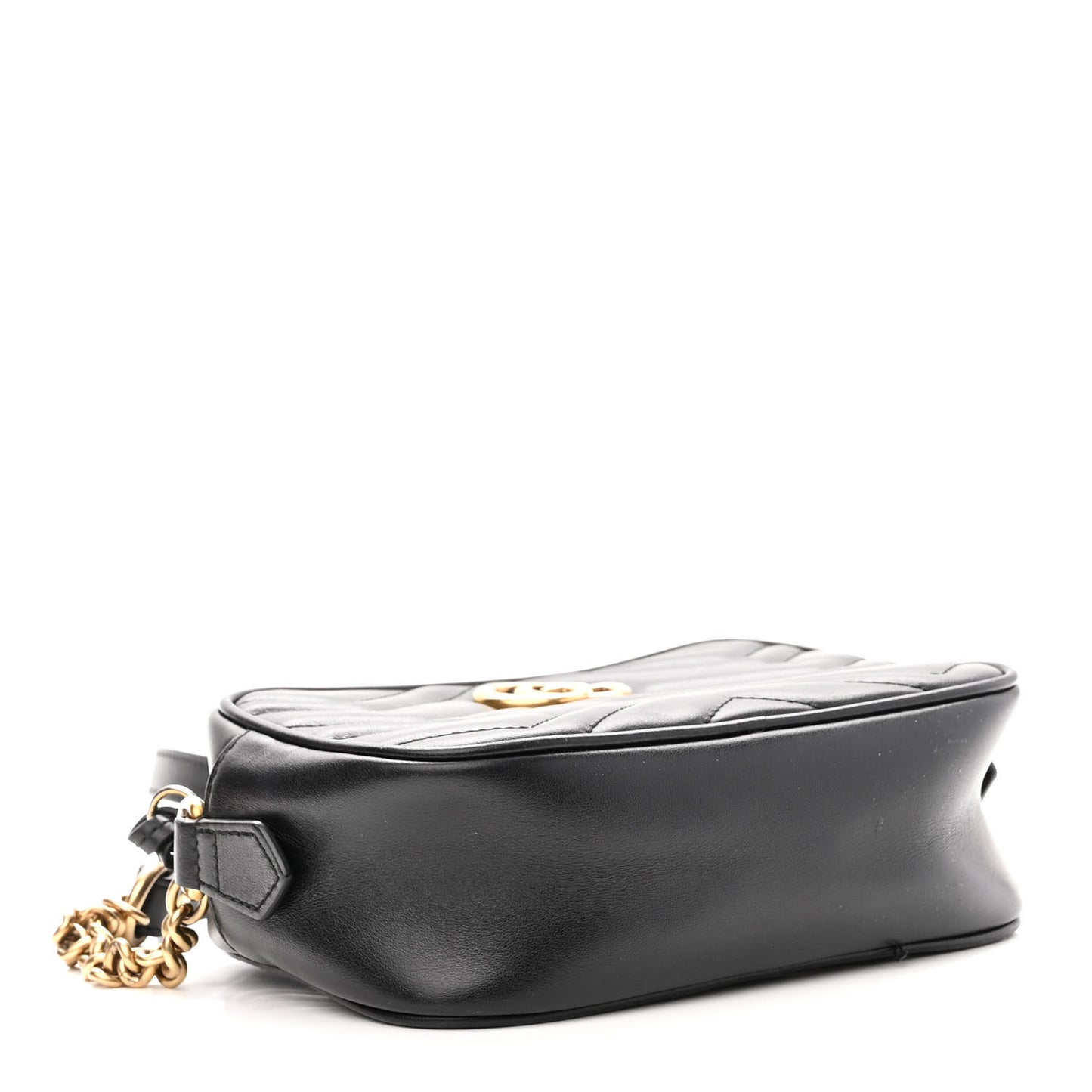 Calfskin Matelasse Mini GG Marmont Chain Shoulder Bag Black