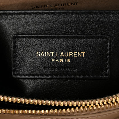 Saint Laurent Calfskin Y Quilted Monogram Small Loulou Chain Satchel Dark Beige 6 of 10