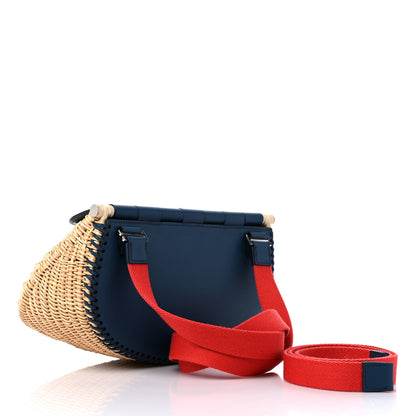 Hermes Swift Wicker Picnic Fishing Bag Bleu de Prusse 3 of 12