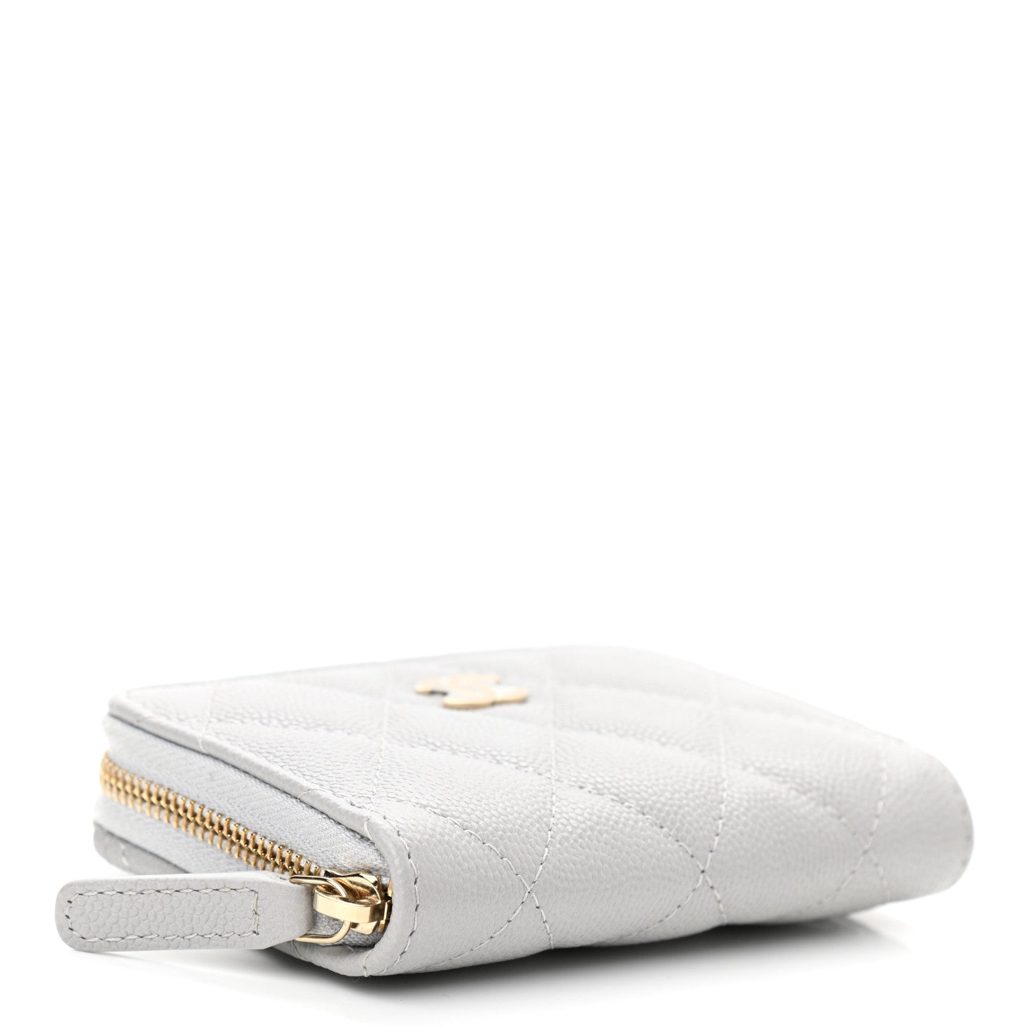 Chanel Caviar Quilted Zip Coin Purse Grey 4 of 8