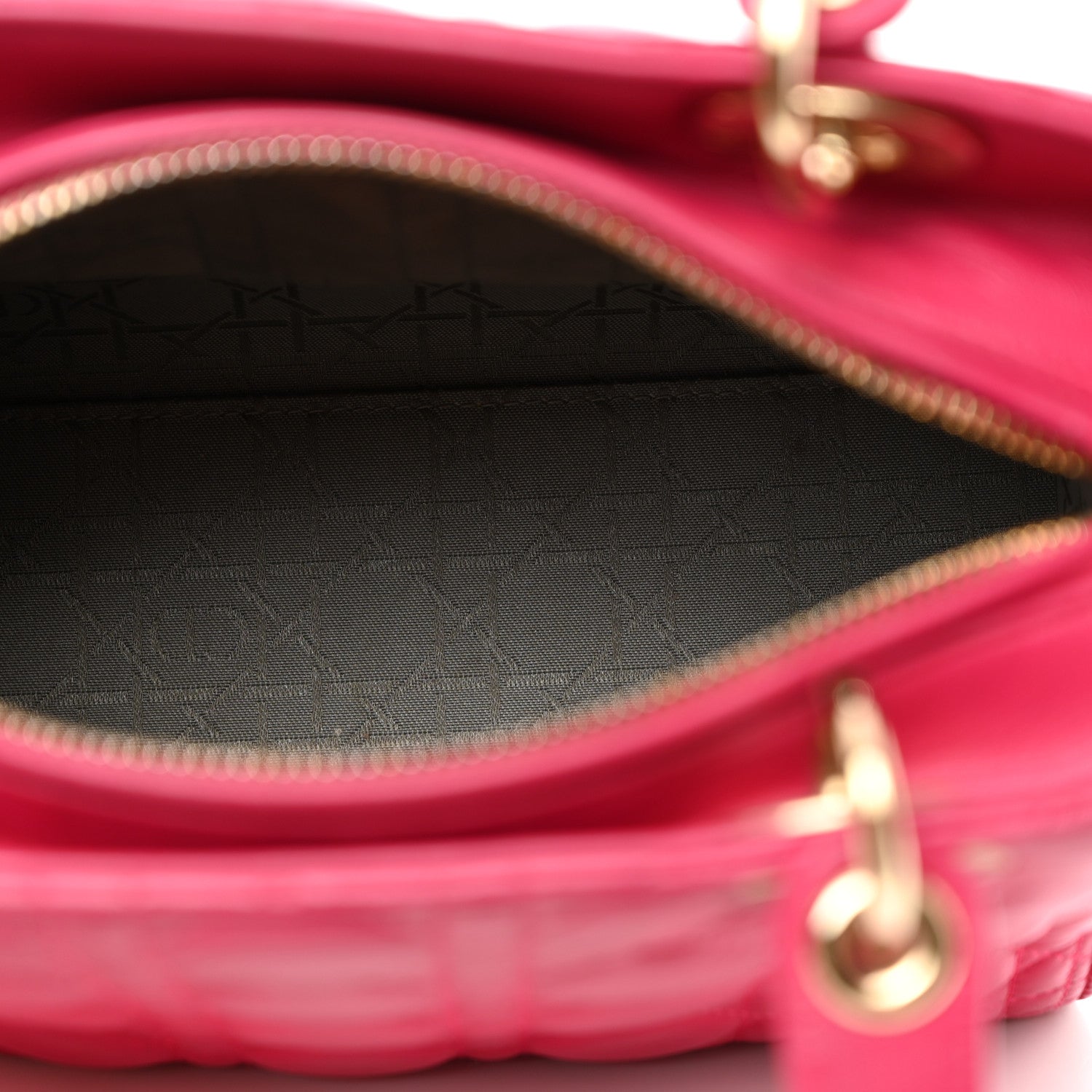 Christian Dior CHRISTIAN DIOR Lambskin Cannage Medium Lady Dior Fuchsia 5 of 12