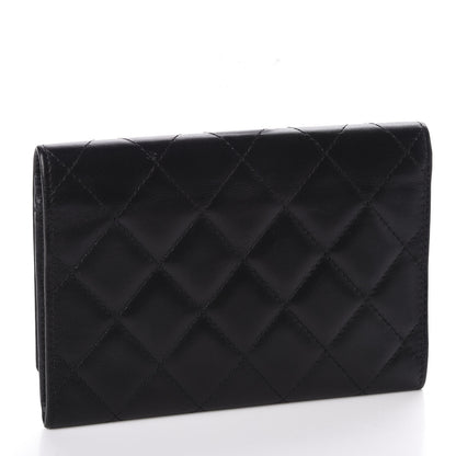 Chanel Calfskin Quilted Cambon Flap Wallet Black White 2 of 6